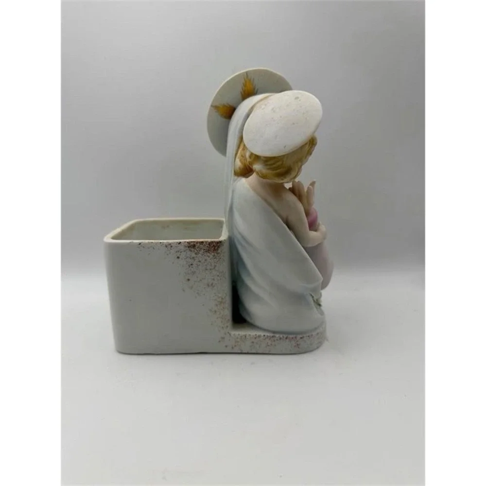 Lefton Madonna Child Planter KW150 Religious Vase